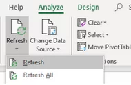 Refresh option to flush the table with new data
