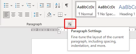 Shows where to get the tabs dialog box