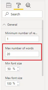 Adjusting the maximum number of words our word cloud will show.