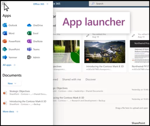 select the All apps option from the Microsoft 365 App launcher