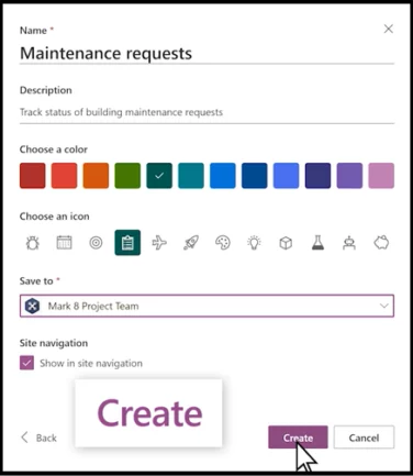select Create