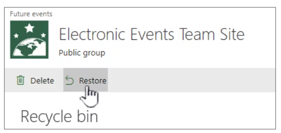 click Restore