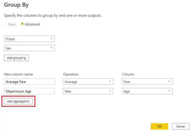 group data using multiple aggregate functions