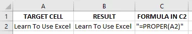 Result of the PROPER function