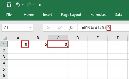 The IFNA function returns zero value.