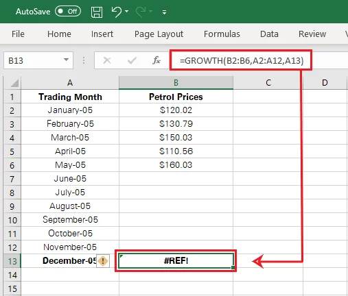 Excel returns #REF! Error