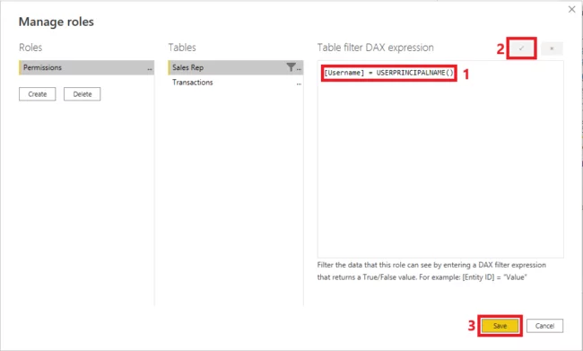 Screenshot showing saving the assigned role