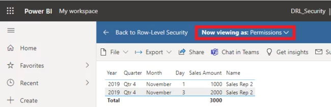 Testing DRLS - reports created based on the currently logged-in user