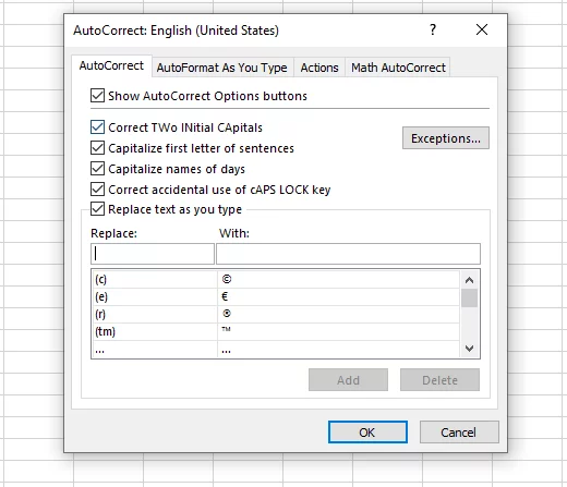 Auto Correct Window