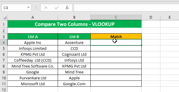 Compare Two Columns - Pull Matching Data