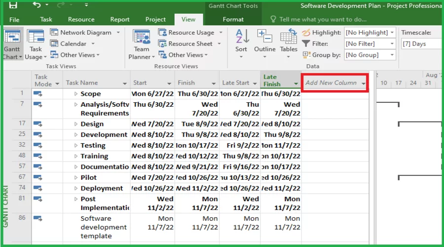 critical path in microsoft Project