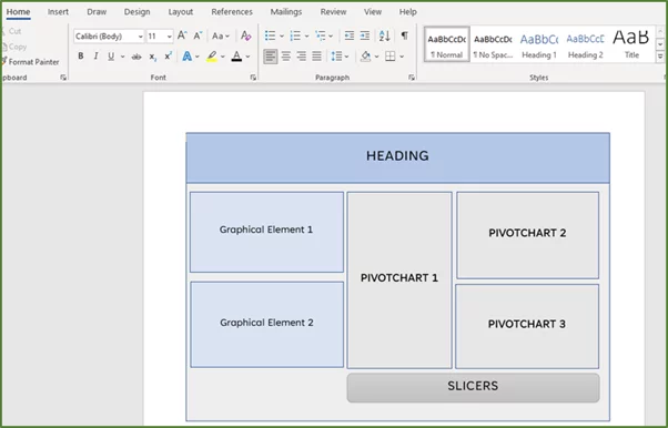 Graphic showing the outline of the Dashboard.