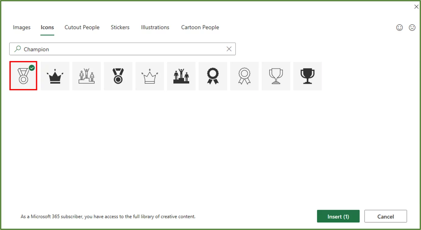 Screenshot showing the selected image highlighted.