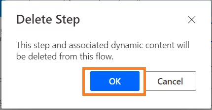 Click on OK in the confirmation box.