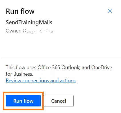 Click on Run Flow.