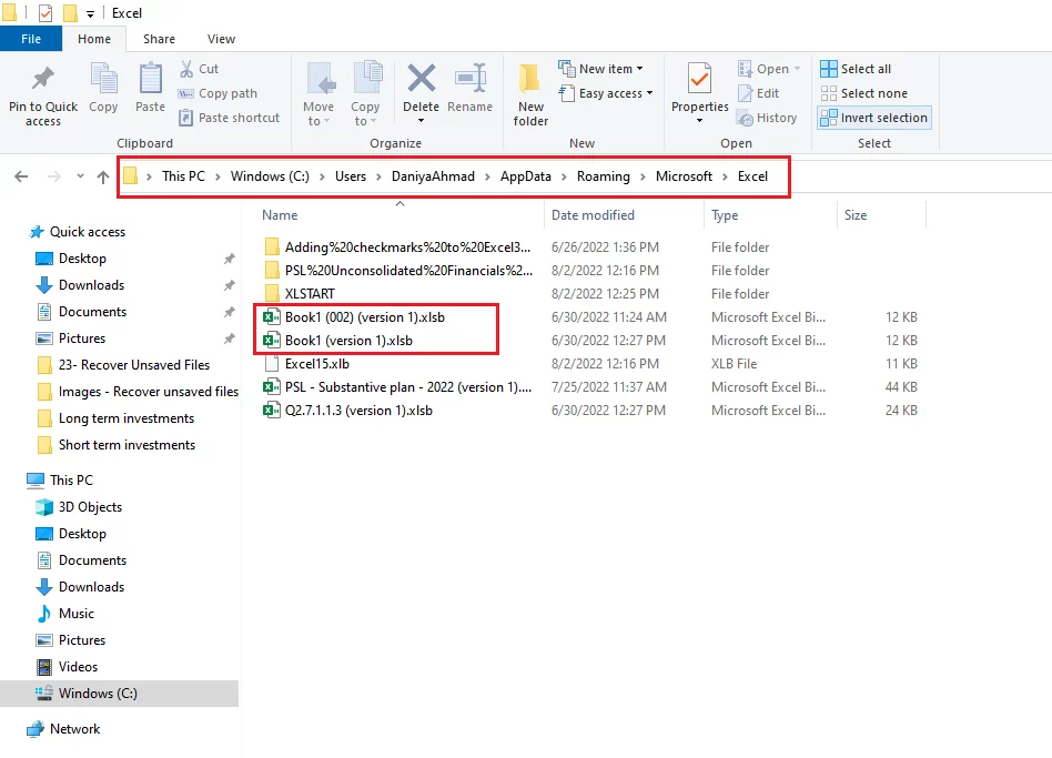 Auto-Recovered files