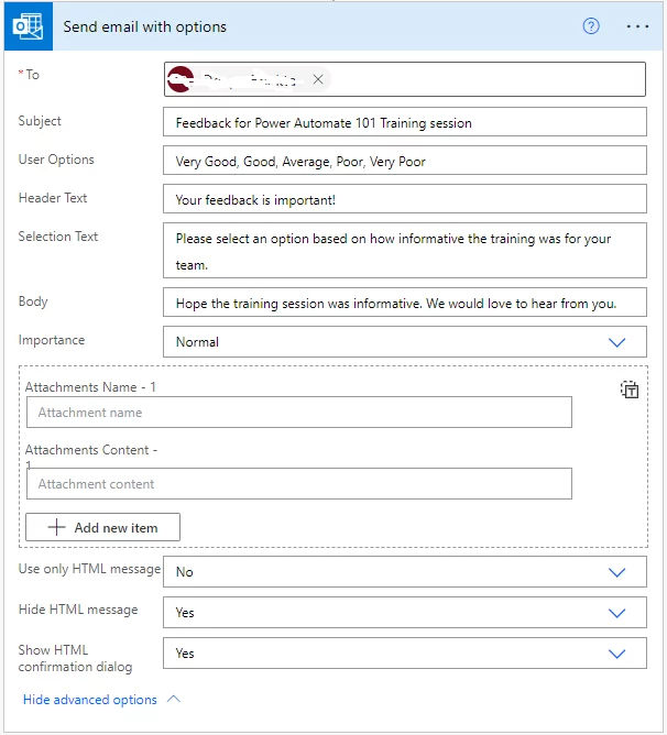 Show HTML confirmation dialogue
