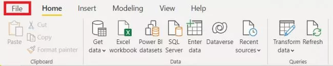 dialog box showing file option