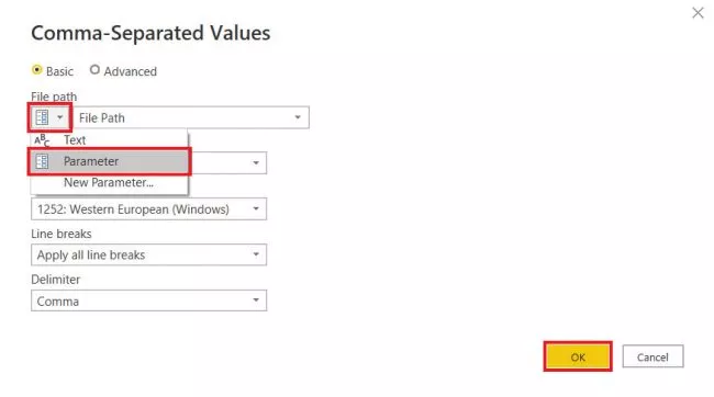 parameter option