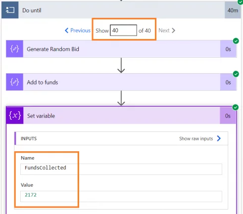The loop has stopped execution when the count limit was reached.