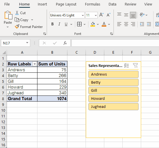 Using Slicer to filter data