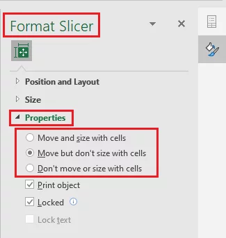 Positioning the slicer
