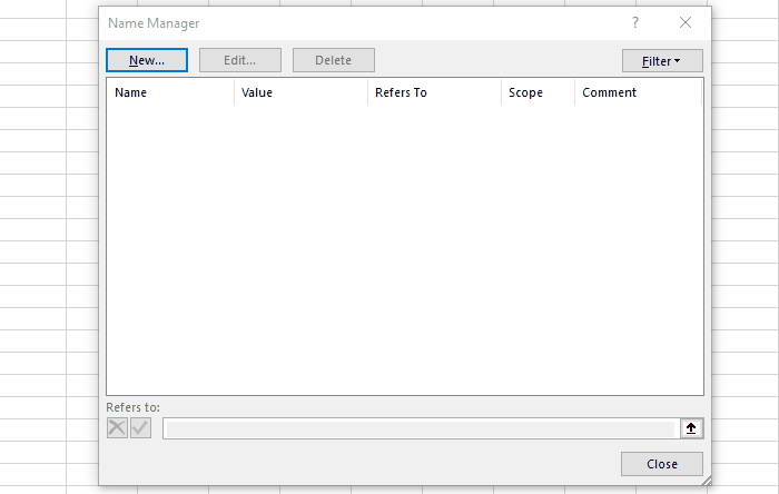 Saving the function in the name manager