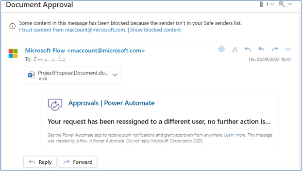 Email: Your request has been reassigned to a different user, no further action is ...