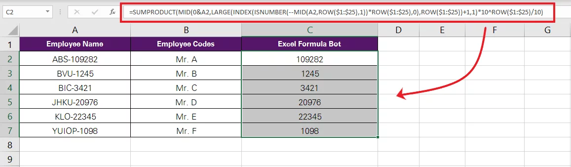 Running the formula