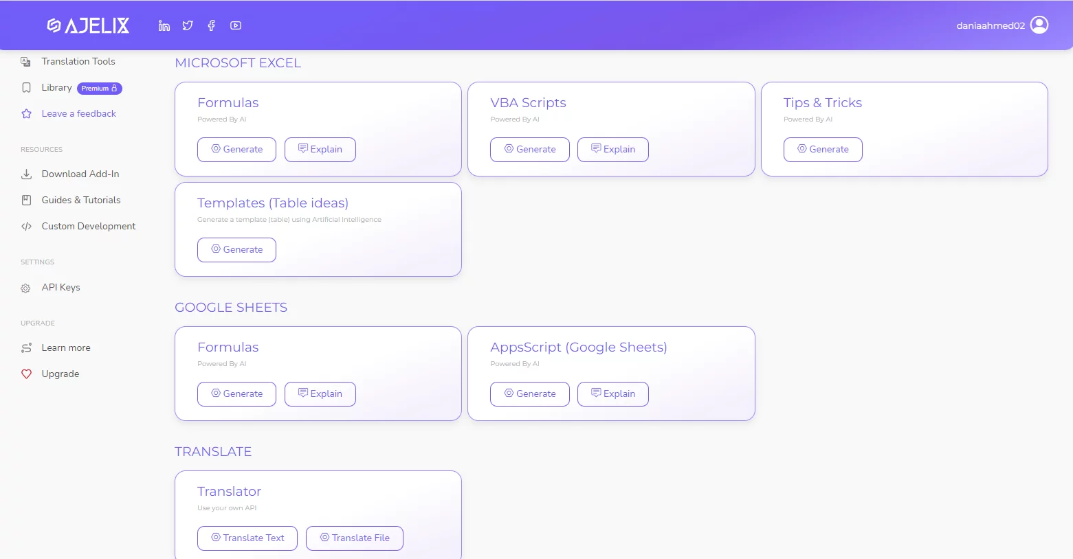 AI tools by Excel