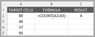 Follow up screenshot with an example of how the function works in the spreadsheet with a larger set of data