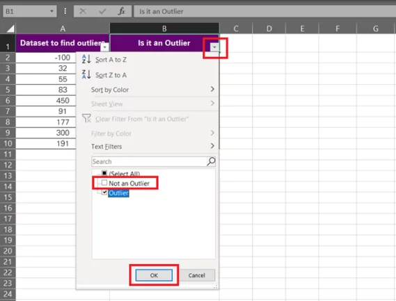 Filtering outliers