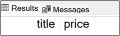Table with two columns one saying title and the other price.