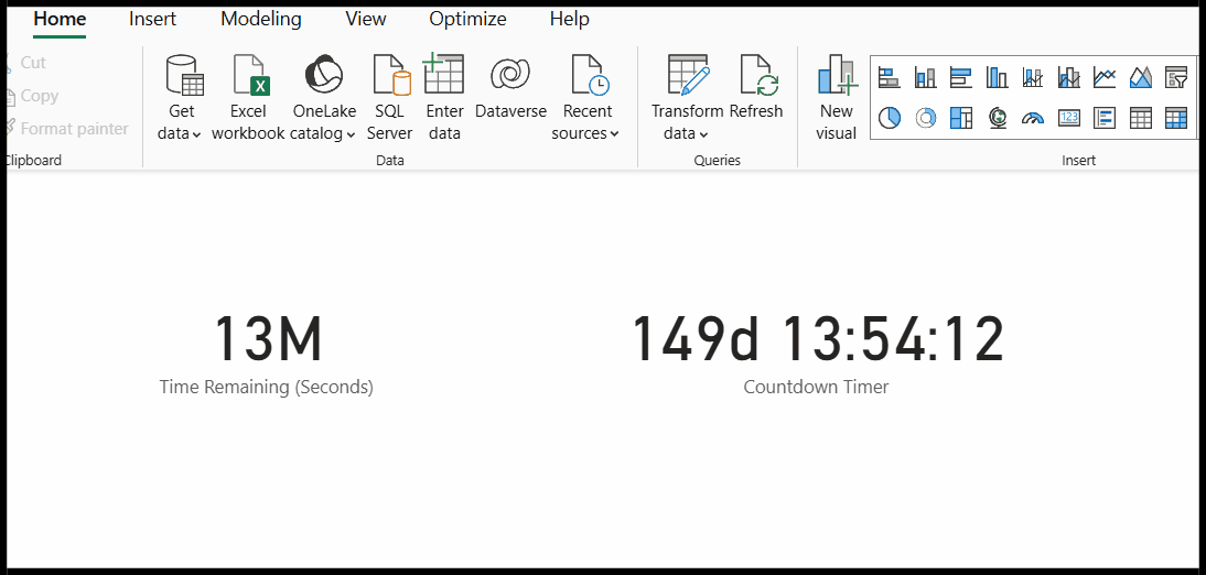 GIF showing the Countdown Timer refreshing in real time