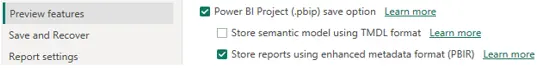 Where to enable the PBIR file type