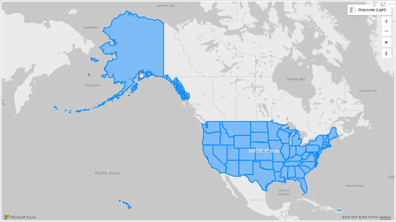Shape overlay visualised on Azure Maps