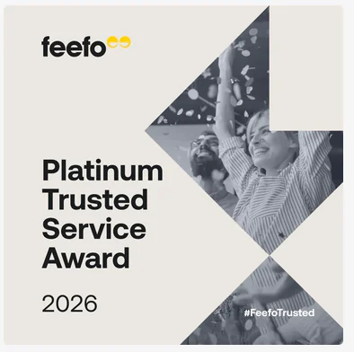 Shows the Feefo Platinum Trusted Service award image